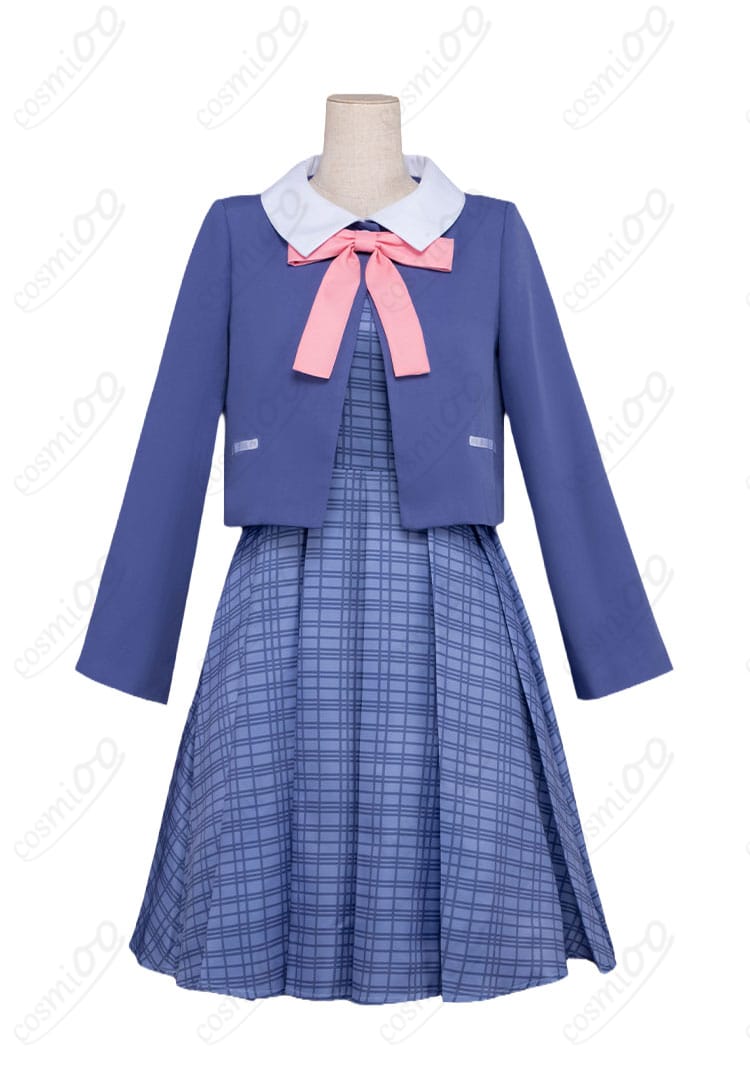 結束いのり 新衣装コスプレの正面全身カット（コート＋ワンピ＋リボン）