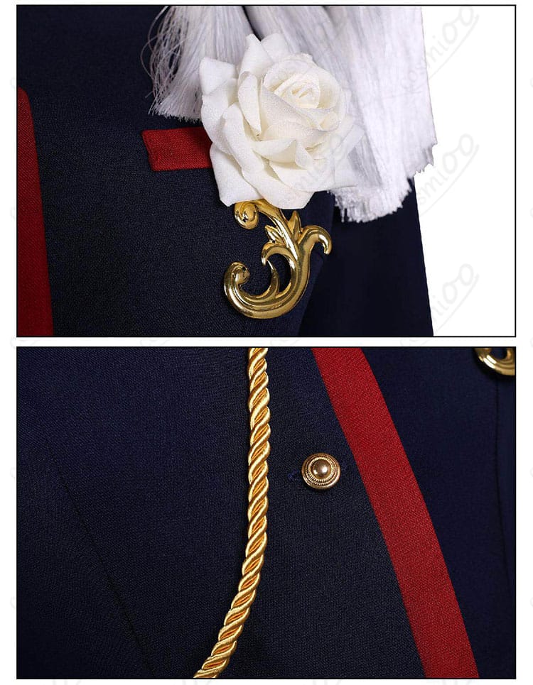 天上ウテナ 制服の胸元装飾と配色ラインの再現アップ