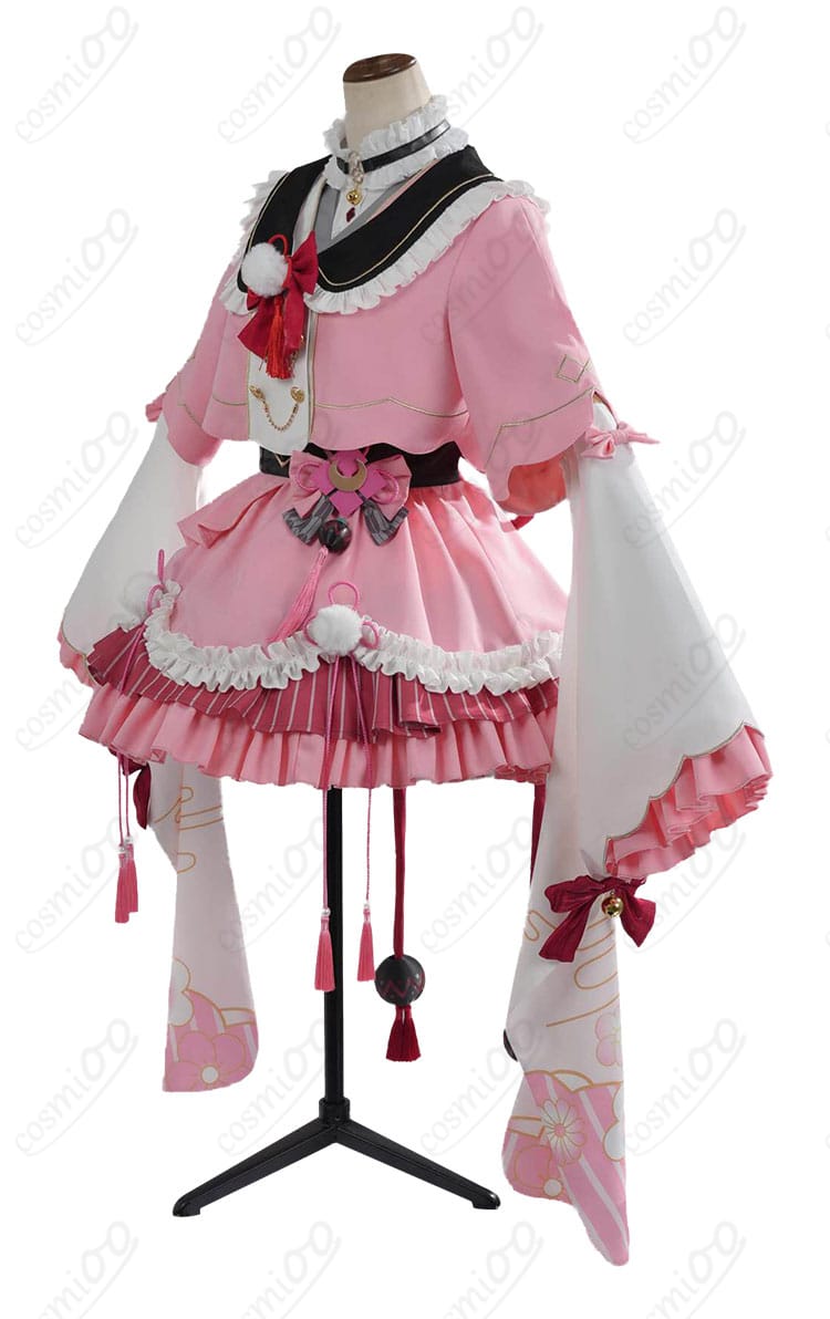和風メイド衣装 サイドシルエット(コルセットベルトのライン)