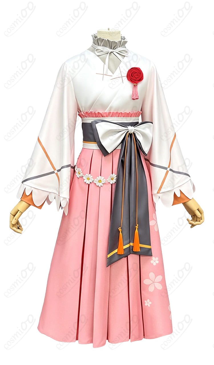 花葉雛菊コスプレ衣装の正面デザイン、上着とスカートの全体像
