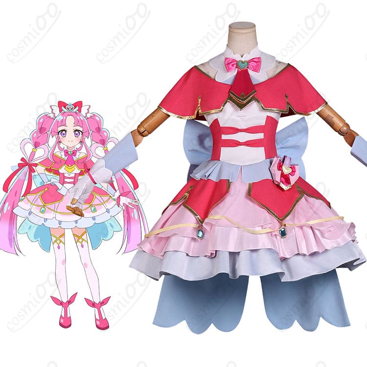 キュアミスティック(小林みくる)の変身後ドレス一式を着用した全身イメージ