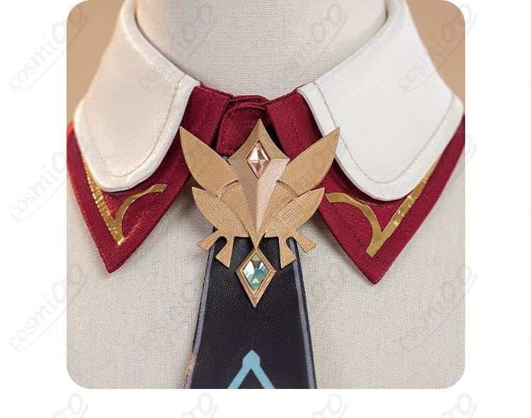 原神系ファンタジー衣装 襟周りの装飾ディテール