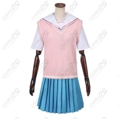 COSMIOO 学園制服コスプレ ピンクベストセット｜さらっと快適・上品かわいい・初心者も安心の5点構成 - 1枚目の画像（サムネイル）