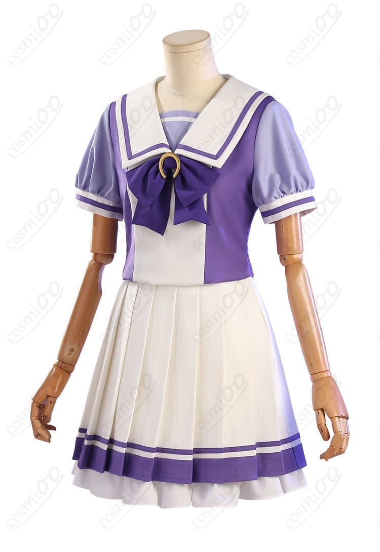 ウマ娘 トレセン学園女子制服 夏服コスプレ 衣装の側面シルエットとスカートライン