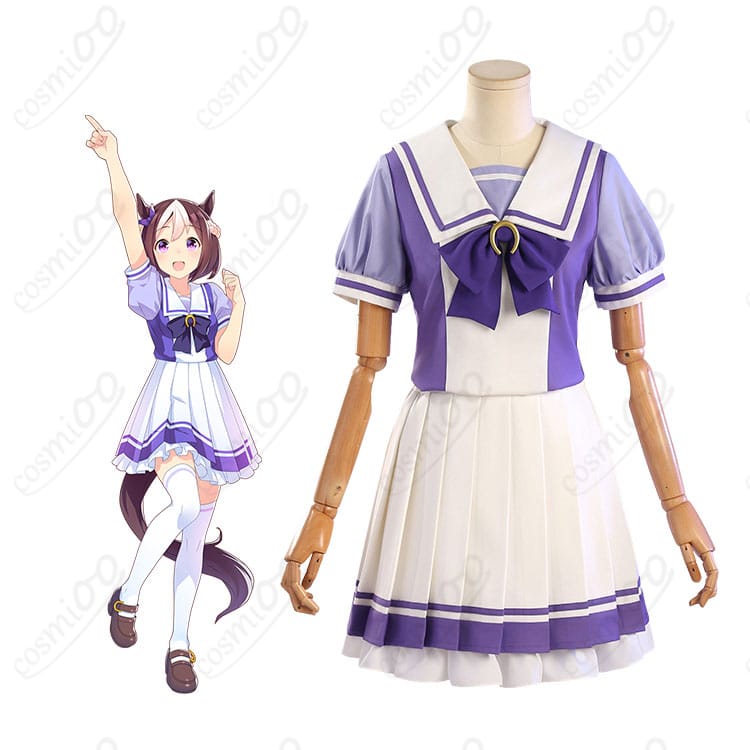 ウマ娘 トレセン学園女子制服 夏服コスプレを着用したモデルの全身イメージ