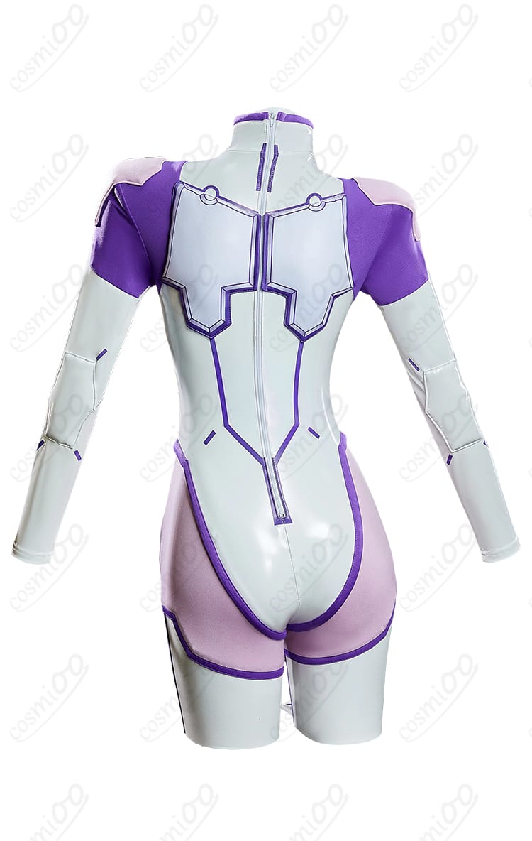 バモラ戦闘服コスプレ衣装の背面ディテール。ファスナーとステッチ