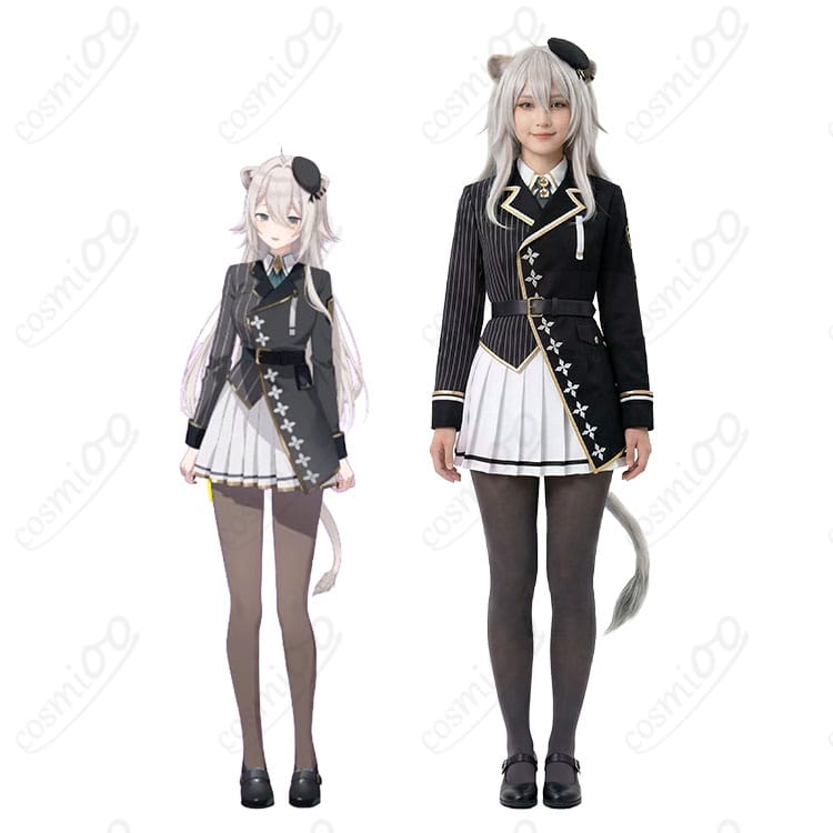 獅白ぼたん 新衣装 制服Ver. コスプレの着用イメージ全身カット