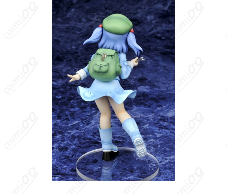 河城にとりコスプレ衣装の背面アクセサリー周辺ディテール|ステッチと取り付け部の質感