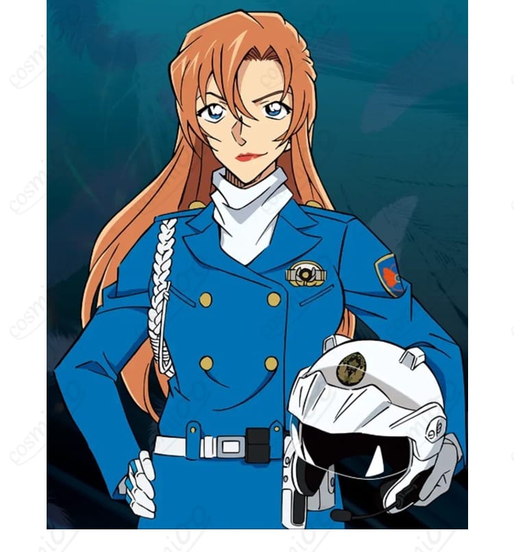 萩原千速 制服の襟元飾りと留め仕様のディテール接写