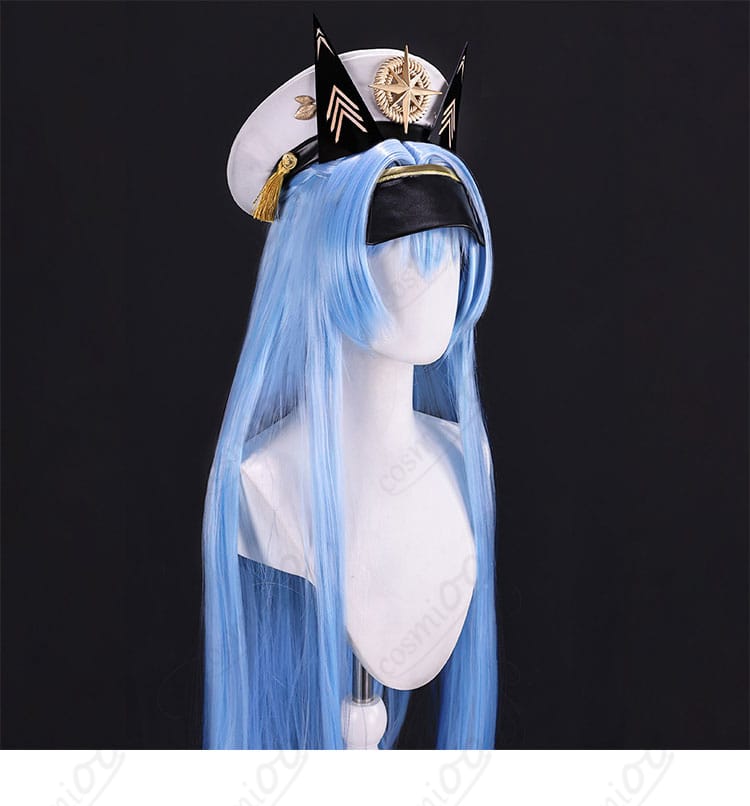 ヘルム衣装の帽子側面装飾とエッジの仕立て