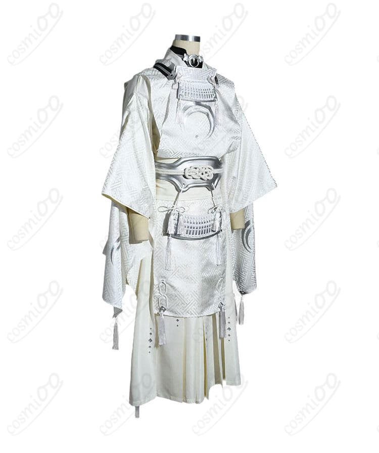 白き三日月宗近の和装コスプレ衣装・袴と防具の立体感が分かる側面
