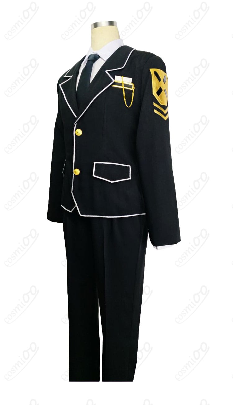 リンバス・カンパニー 社員スーツ制服の側面ディテール（ラペルと袖口の縫製）
