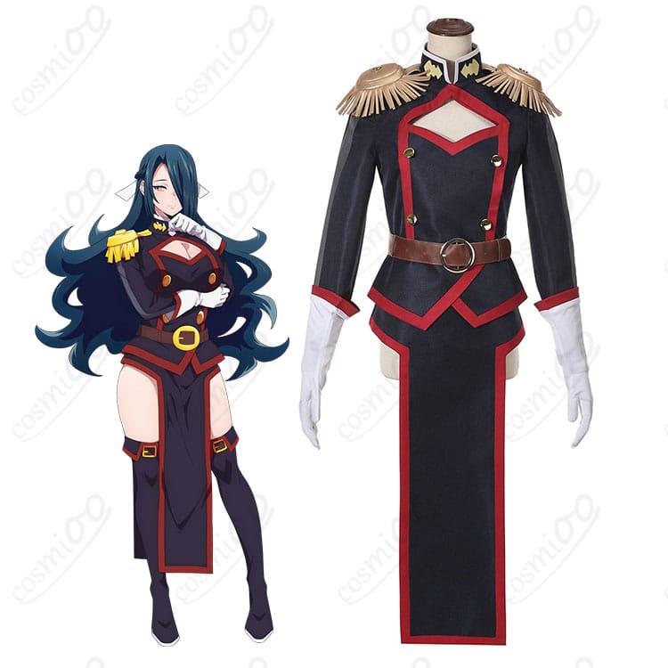 東日万凛の隊服コスプレ一式を着用した全身イメージ