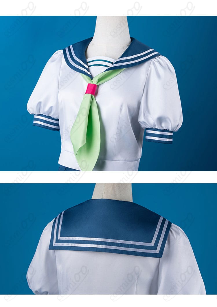 鈴木みゆ 夏制服セーラー服 スカーフと襟元ディテールの接写