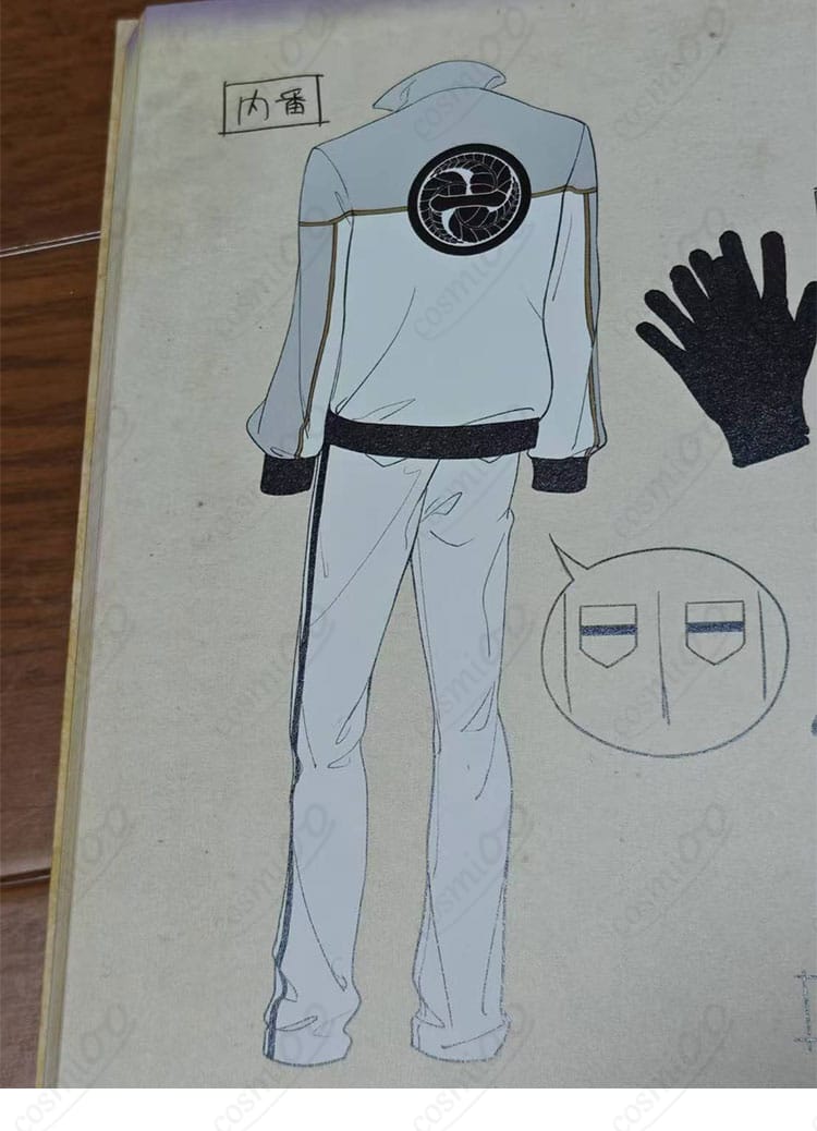 日光一文字 内番服ジャージの背面シルエットと丈感が分かる写真