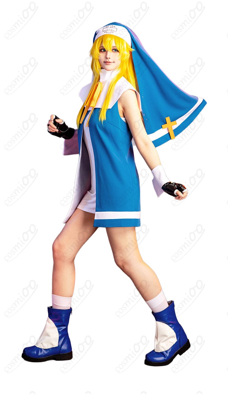 ブリジット 修道服コスの左側面。袖とケープの重なりが分かるディテール