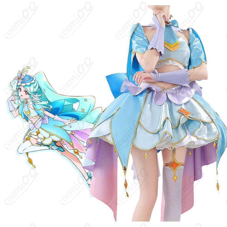 キュアエクレール 変身ドレスのキャラクタービジュアル風コーデ全体像