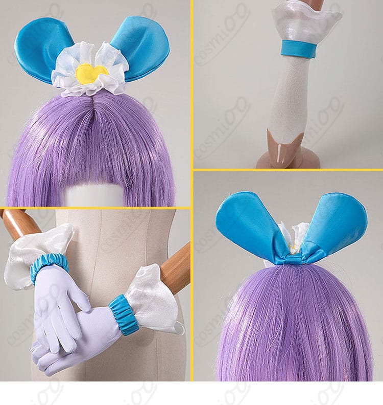 ヘッドドレスのディテール(髪飾りの形状と留め具)