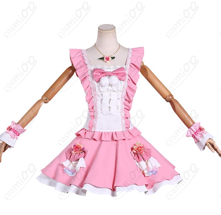 虹野ゆめ風アイドルドレス衣装の正面、トップスとスカートの全体デザイン