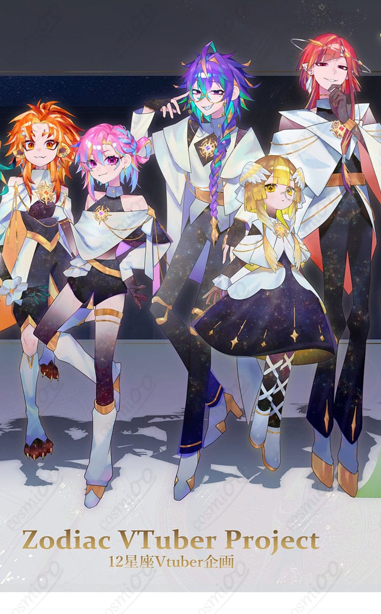 COSMIOO 12星座Vtuber企画 さそり座モデルのキービジュアル風商品画像。クールでサイバーな高コントラストデザインを強調。