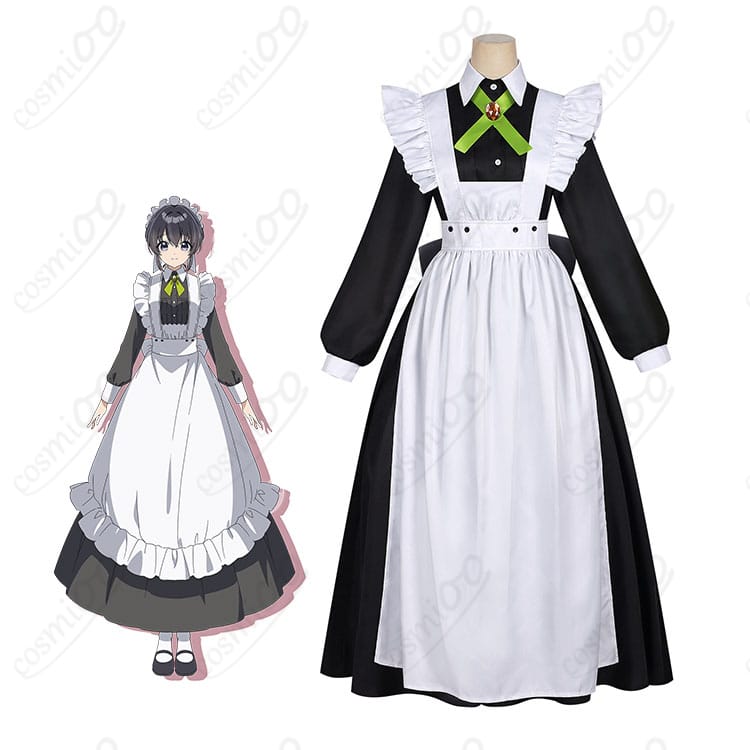 オリジナル メイド服の着用イメージ：上品で清楚な配色とリボンが映える全身スタイル