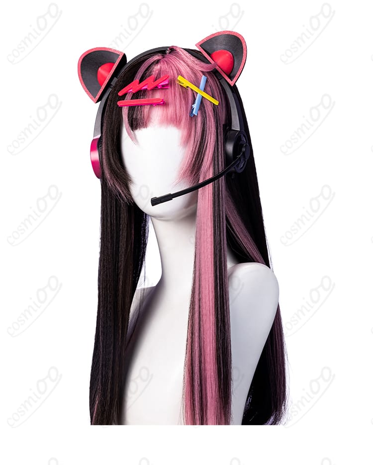 ヘアピンとイヤーアクセのアップ。金属風パーツの質感と固定方法
