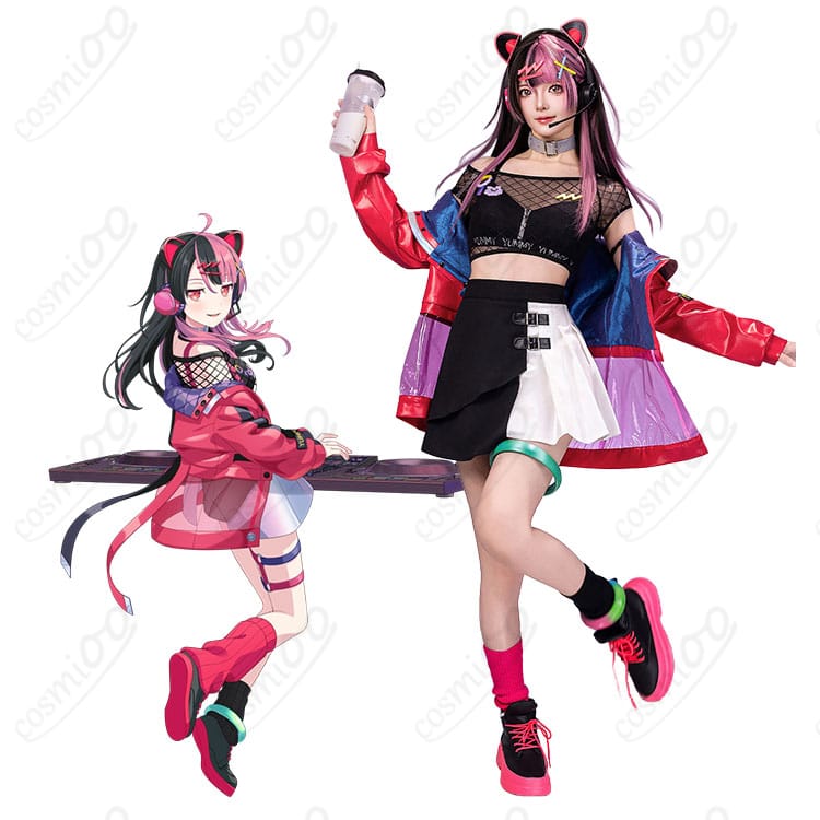 商品全体のキャラクター風ステージ衣装一式（ネコミミヘッドホン付き）のイメージ