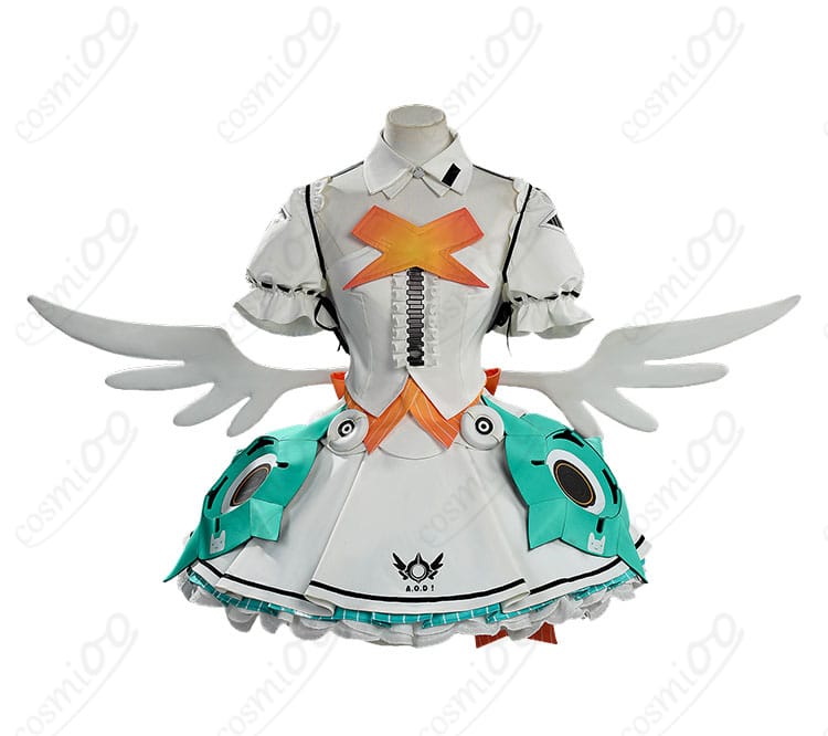 アリア 妄想エンジェル コスプレ衣装の正面全体カット｜高コントラスト配色とシャープなシルエット