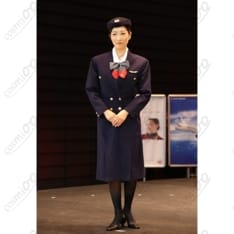 JAL CA 7代目制服 日本航空 客室乗務員 コスプレ衣装 ミリタリー調 ダブルジャケット 帽子・タイ付き フルセット - 1枚目の画像（サムネイル）