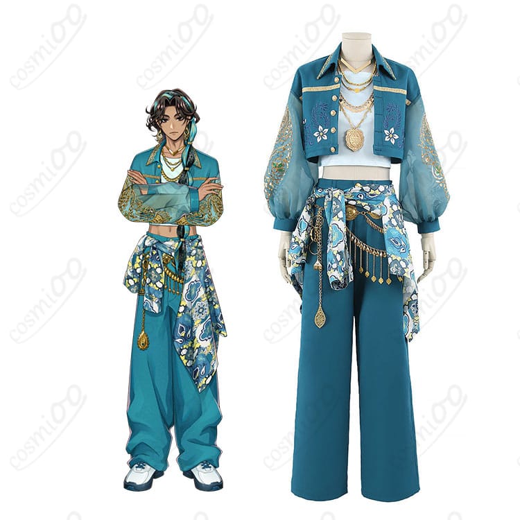 ツイステ風 寮服コスプレ衣装を着用した全身イメージ
