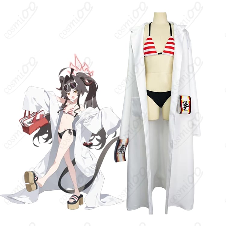 鬼怒川カスミ 水着＋白衣（温泉開発部）のキャラクター着用イメージ
