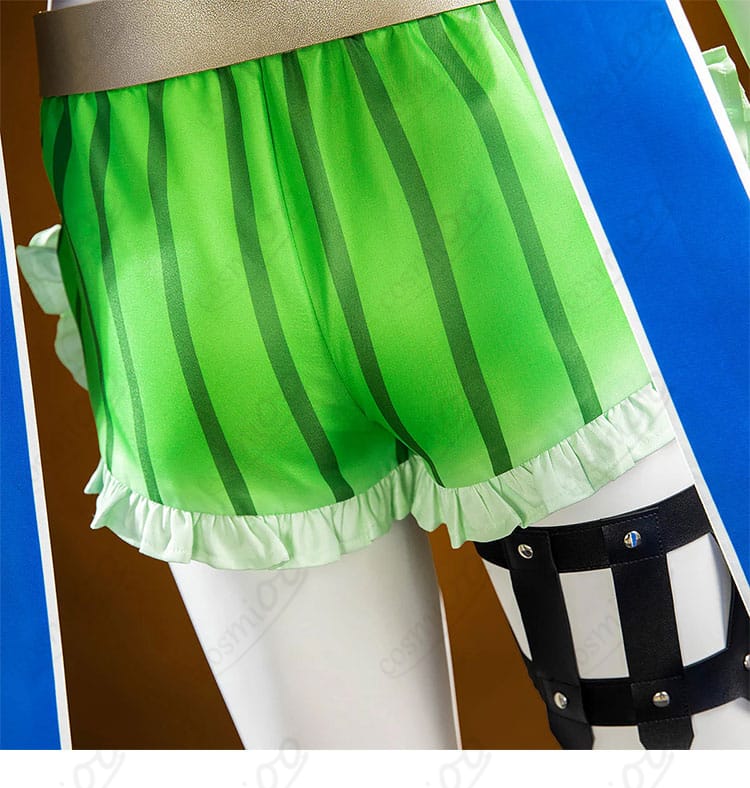 ショートパンツ背面の切り替えとステッチ