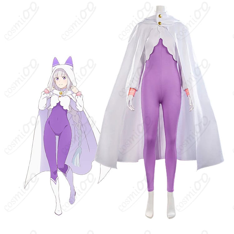 エミリア風コスプレ衣装一式のキャラクター着用イメージ