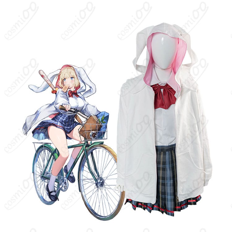 ユースティア 学園制服(うさ耳パーカー)一式の着用イメージ
