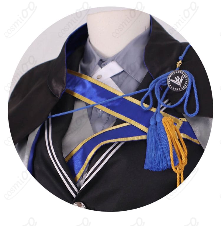 山姥切長義 極 新戦闘服コスプレ衣装のシャツ襟元とリボン装飾のアップ