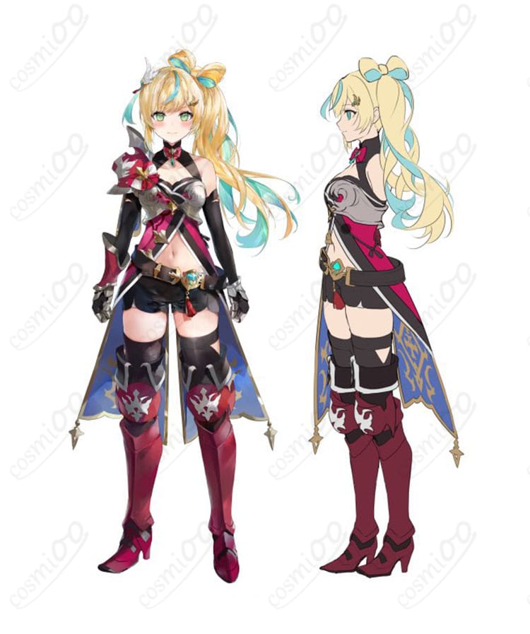 立伝都々 デフォルト衣装の正面全体と左側ディテールを示す商品画像。高コントラスト配色とハリ感ある素材が分かる構図。