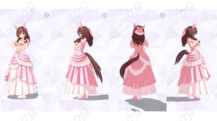 ジェンティルドンナ 勝負服「La dama perfetta」コスプレ衣装の装飾と配色ディテール