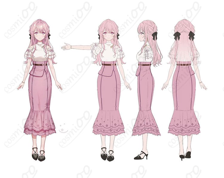 御子神琴音 デフォルト衣装の装飾ディテールと配色が分かる近接カット