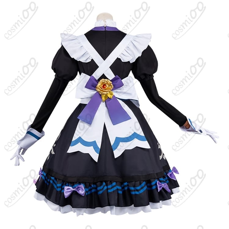 原神の世界観を楽しむ女性用メイド服コスプレ衣装・華やか9点セット - 3枚目の画像
