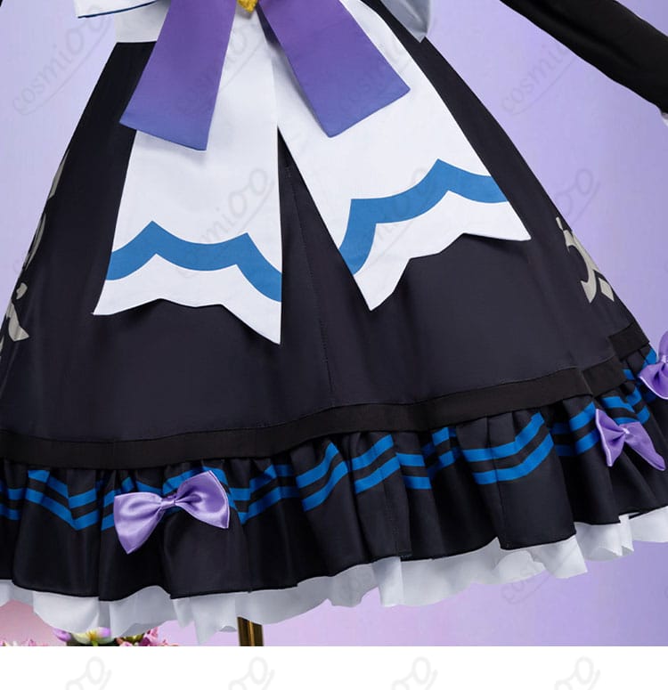 原神 女性用メイド服コスプレ衣装のスカート背面装飾の詳細