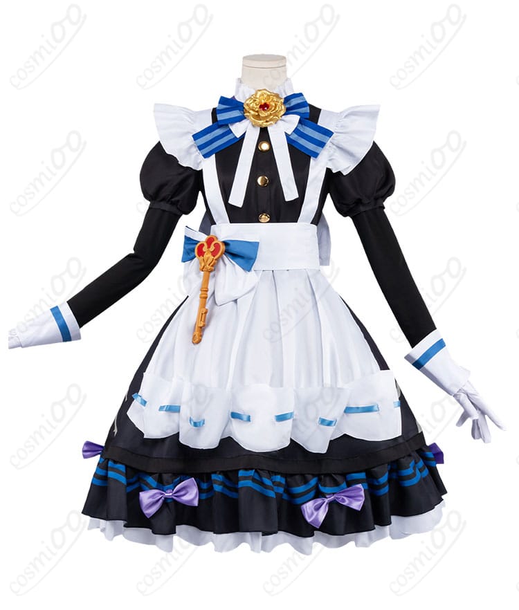 原神 女性用メイド服コスプレ衣装のワンピース正面デザイン