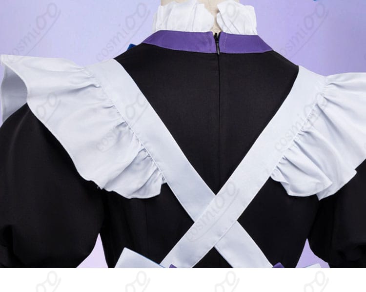 原神 女性用メイド服コスプレ衣装の背肩に施された装飾ディテール