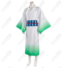 MONSTERS 一百三情飛龍侍極 リューマ白×グリーン和装コスプレ衣装｜帯付きで端正に再現 - 3枚目の画像（サムネイル）
