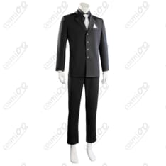 ONE PIECE（ワンピース）ロブ・ルッチ黒スーツ コスプレ衣装｜帽子付き5点セットで再現 - 2枚目の画像（サムネイル）