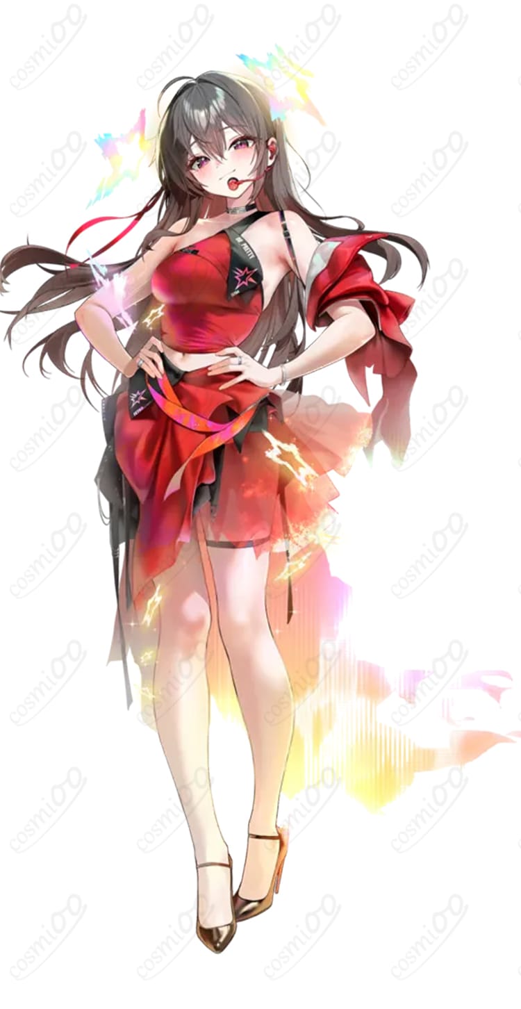 勝利の女神：NIKKE PRETTY STAR アイドル衣装一式の正面カット（トップス・スカート・ジャケット風腕飾り）