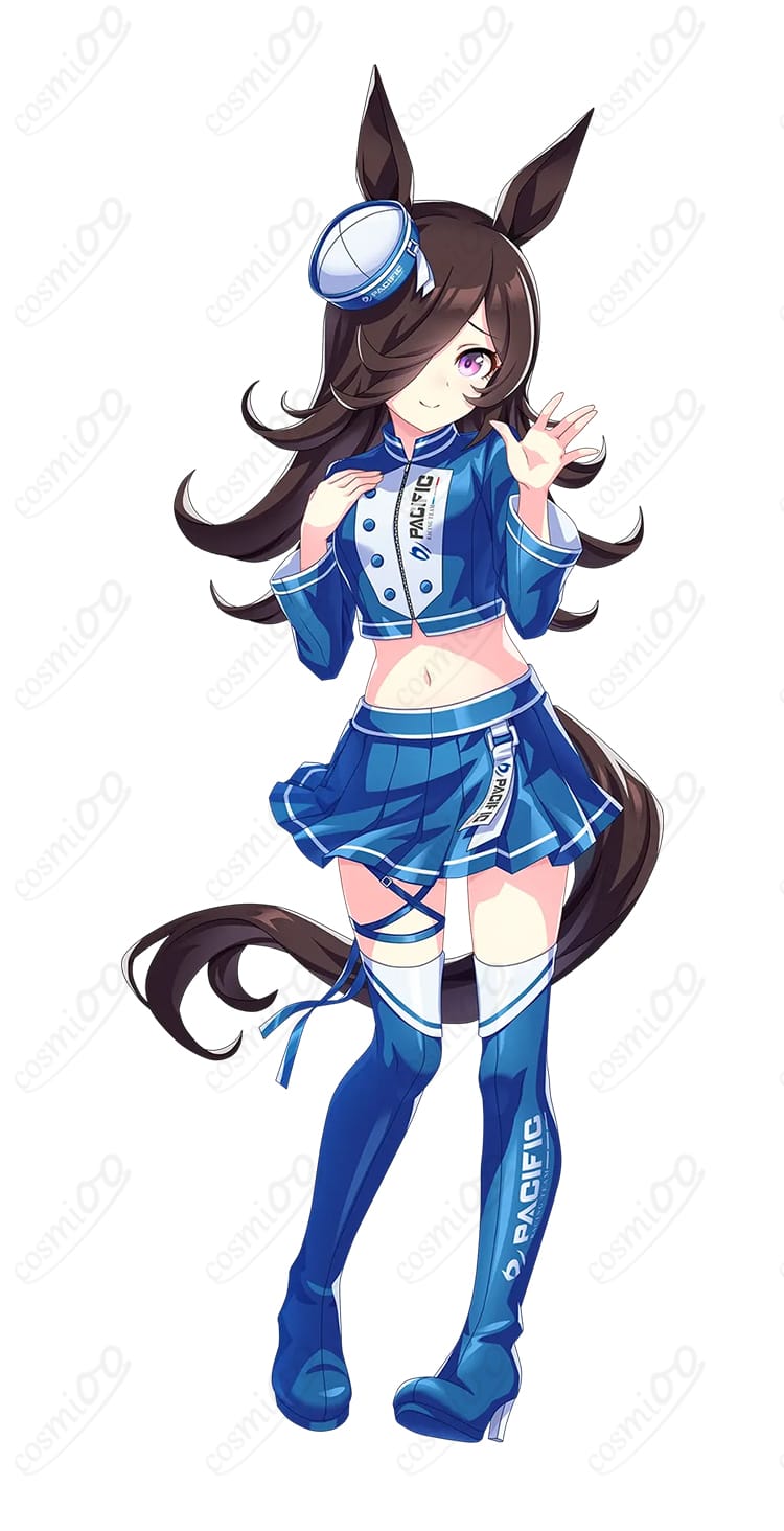 ウマ娘 PACIFIC レースアンバサダーVer. コスプレ衣装の左側ディテール（スカートと装飾パーツ）