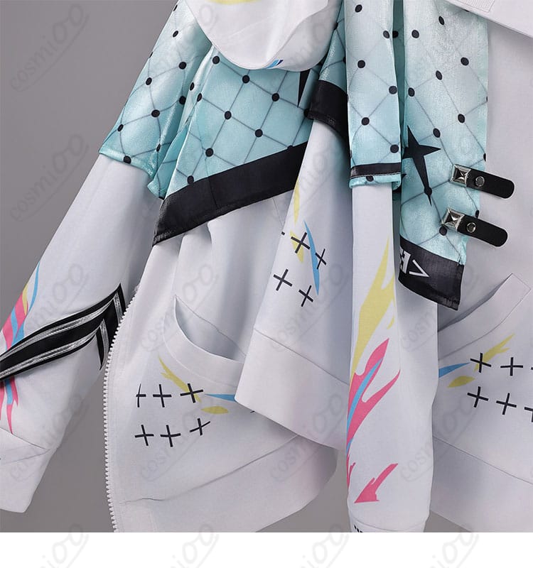 鳴潮 リンネー 学園風制服のジャケット生地とステッチのアップ