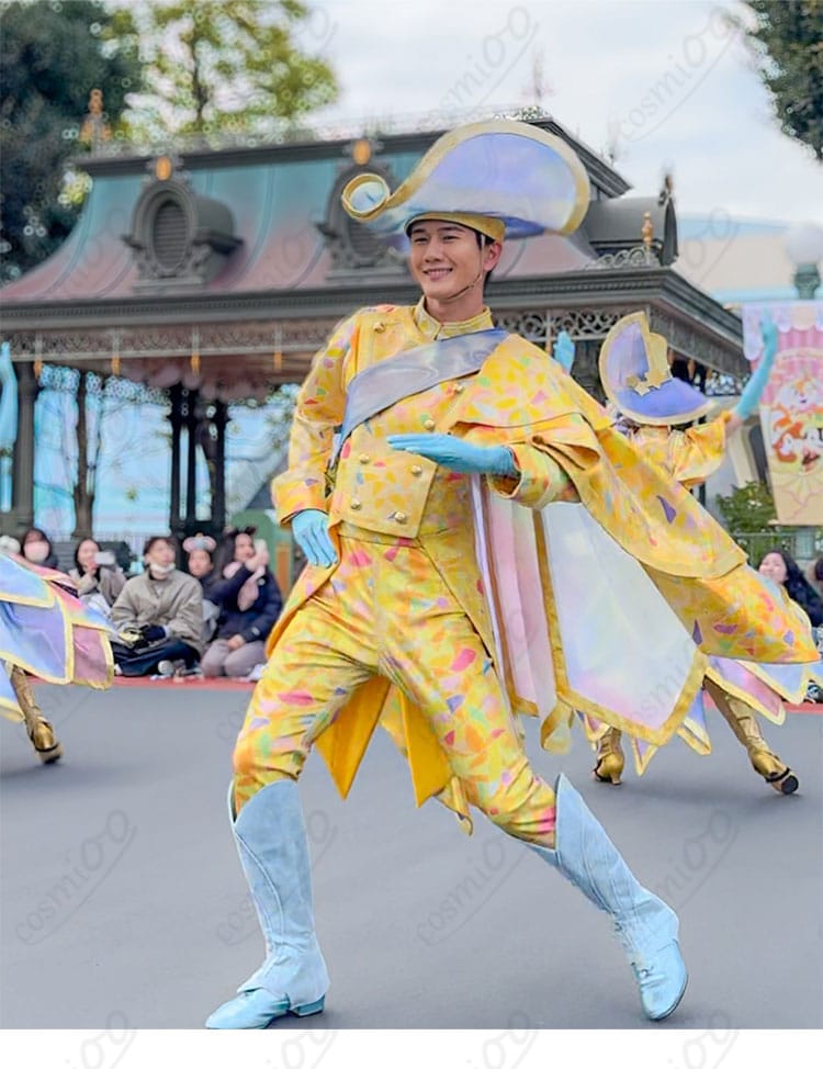 ハーモニー・イン・カラー ダンサー コスプレ衣装の正面全身。高コントラスト配色とハリ感あるシルエットがわかる画像