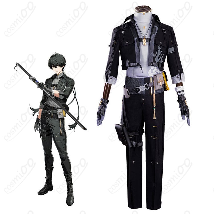 『鳴潮』漂泊者(男性)の通常衣装を着用したキャラクターイメージと全身コーディネート