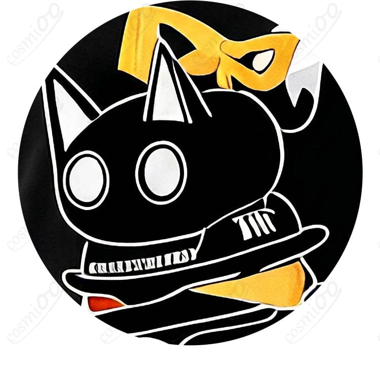 白上フブキ風黒Tシャツの身頃プリント装飾ディテール